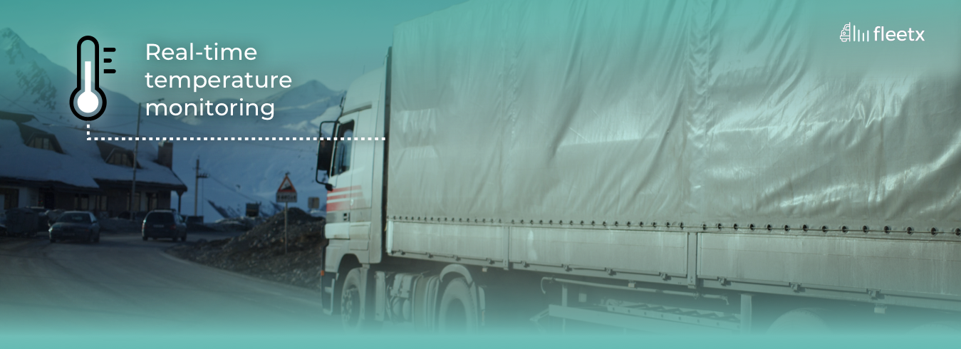 Real-time temperature monitoring of a refrigerated truck transporting temperature-sensitive cargo.
