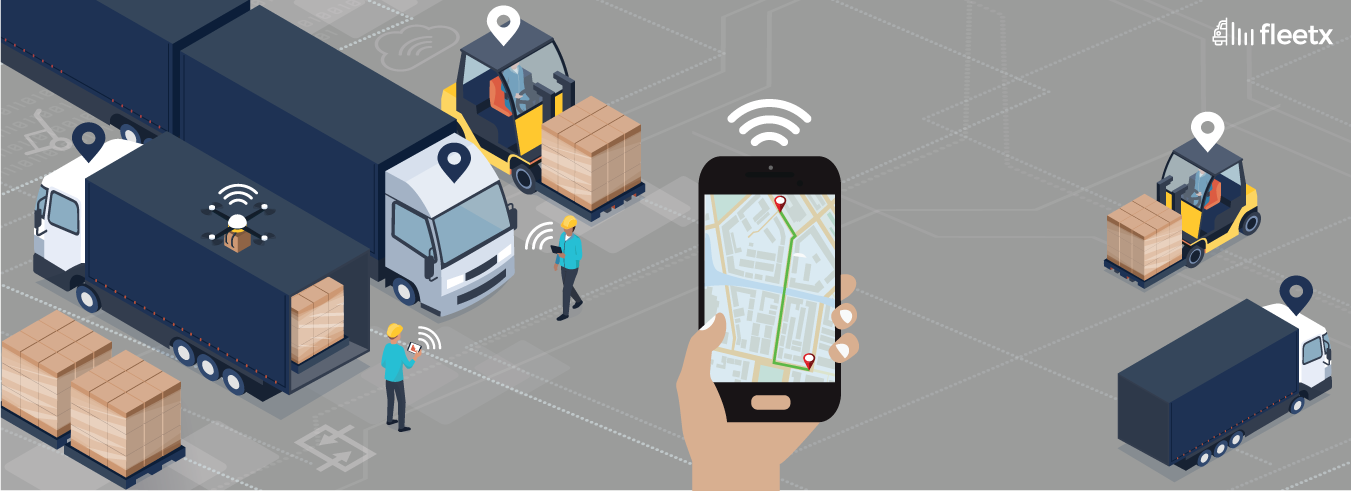 GPS asset tracking software showing real-time fleet visibility, vehicle monitoring, warehouse logistics, and tracking.