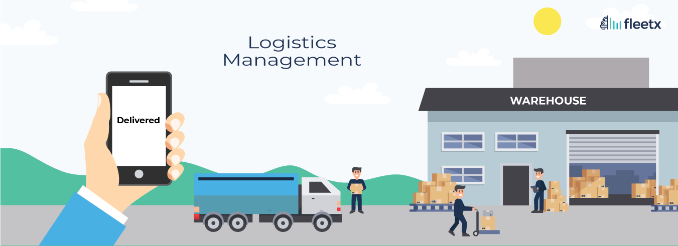 Logistics management software showing warehouse operations, fleet tracking, shipment visibility, and deliveries