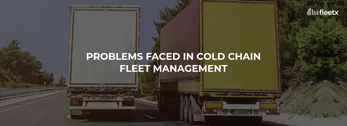 Refrigerated trucks on a highway representing cold chain fleet management challenges, temperature-controlled logistics and transport.