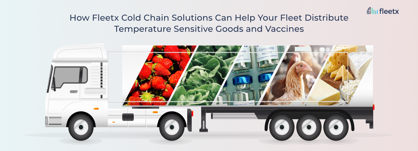 Refrigerated truck transporting fruits, vegetables, dairy, poultry, and vaccines for cold chain logistics distribution.