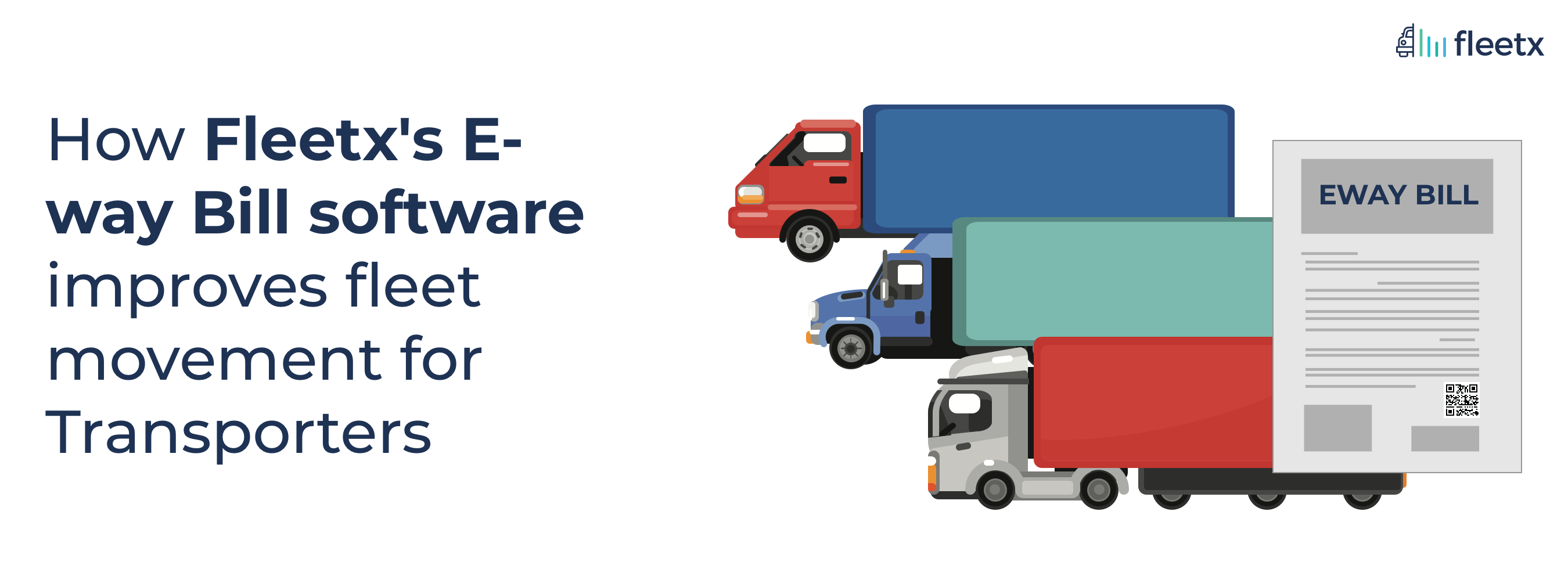 Transport truck driving on a highway with digital eWay Bill and fleet tracking technology overlay