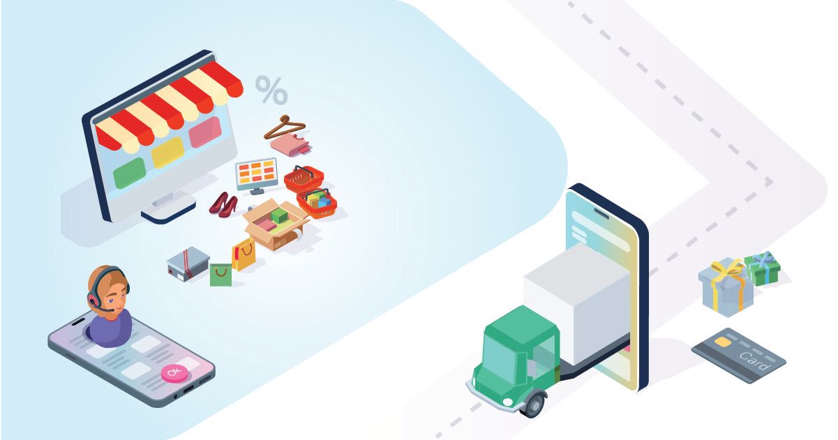 eCommerce logistics process showing online shopping, order fulfillment, digital payments, and last-mile delivery in India.