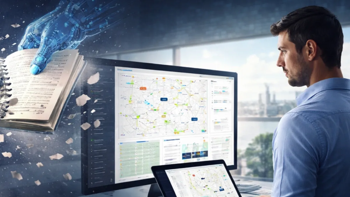 AI-powered transportation management system replacing manual logistics with real-time fleet visibility and route optimization